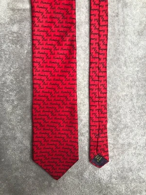 Corbata de seda navideña Alynn para hombre roja Bah Humbug 93 vintage Navidad Scrooge Foto 1 de 4