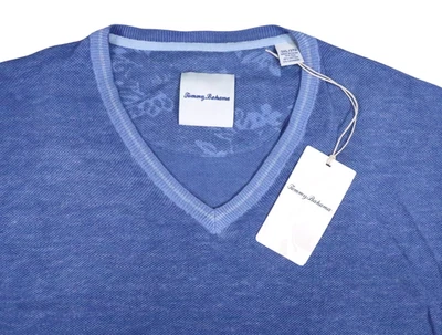 NUEVO CON ETIQUETAS SUÉTER JERSEY TOMMY BAHAMA SEAGLASS SEDA CACHEMIR CUELLO EN V LIGERO3XL Foto 1 de 4