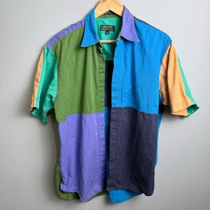 Vintage Colours Alexander Julian Size Medium Cotton Colorblock 90s Preppy - Picture 1 of 3