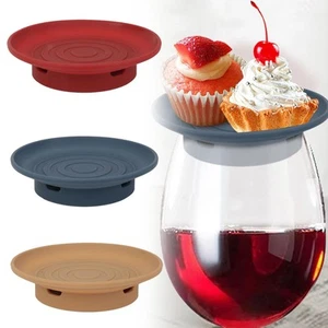 Silicone Snack Plate Cup Drain Pad Dustproof Multipurpose Drinking Glass Cover - Picture 1 of 19