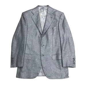 Chaqueta a medida Brioni talla 46 gris seda cachemir hecha en Italia 1118 - Imagen 1 de 12