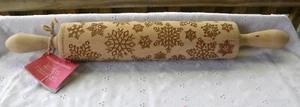 Williams Sonoma Wooden Snowflake Rolling Pin 18 inches long w/ Original Tag - Picture 1 of 6