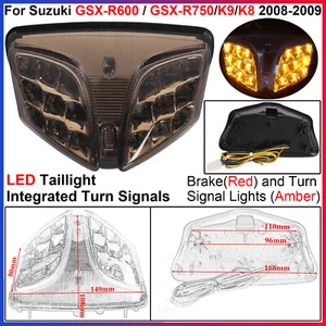 Für Suzuki GSX-R600 / GSX-R750/K9/K8 08-09 LED Rücklicht integrierte Blinker - Bild 1 von 13