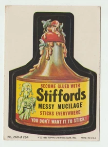 Wacky Packages 1980 Topps Sticker #260 Stiffords Messy Mucilage - Foto 1 di 2