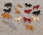 Vintage Dollhouse Animal Miniatures Lot Mostly Dogs 14 Pieces Toys 1 Metal Koala