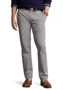Pantalone chino Ralph Lauren Polo elasticizzato slim nuovo con etichetta, grigio morbido, vari. Vendita al dettaglio: $189 - Foto 1 di 6