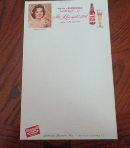 RARE 1958 MISS RHEINGOLD Madelyn Darrow Menu Sheet Breweries NY and NJ - Picture 1 of 1