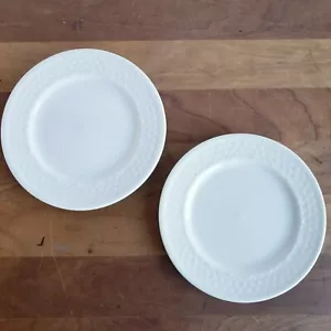 Oneida Wicker White Basketweave bread and butter plates lot of 2 - Picture 1 of 7