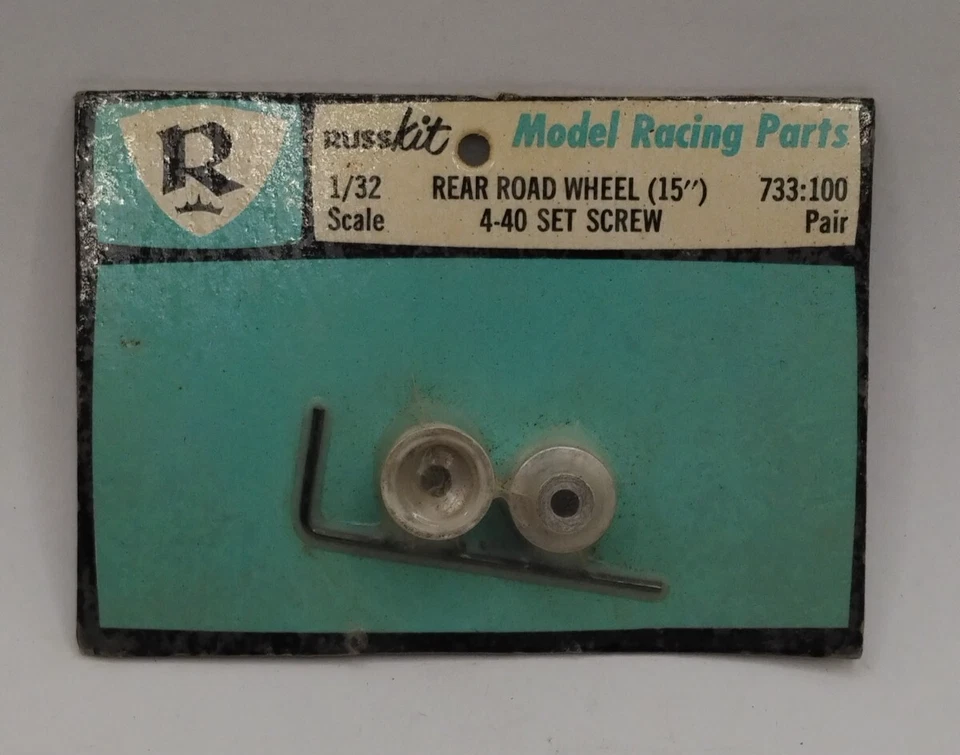 Rodas traseiras de autorama de estrada Russkit #733 em escala 1/32 15" 1 PAR DE NOVO ESTOQUE ANTIGO - Imagem 1 de 1