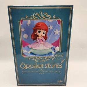 Disney Character Q-Posket Stories Pink Dress Ariel Figure Version A - Picture 1 of 5