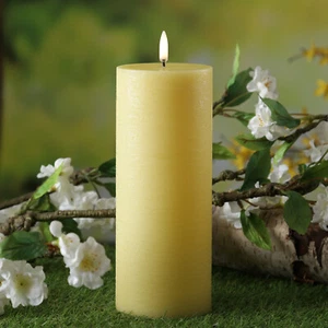 LED Kerze PIA Uyuni Rustik-Optik Echtwachs Timer H: 20cm bis zu 1000Std gelb - Bild 1 von 8