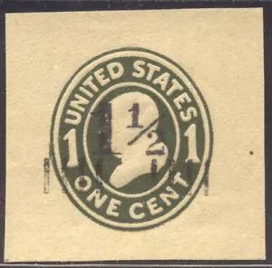 U.S. #U494 Unused - 1 1/2c on 1c Green on Manila - Picture 1 of 1