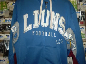 NFL LIONS GIII HANDS HIGH FULL ZIP HOODIE WITH FRONT POCKETS M MED NEW NWT - Picture 1 of 1