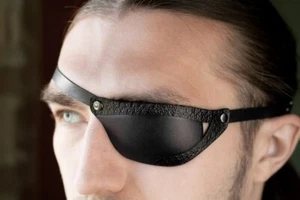 Parche de cuero para ojos, parche para ojos, parche para ojos de hombre, parche para ojos de mujer, máscara para ojos, un ojo - Imagen 1 de 7