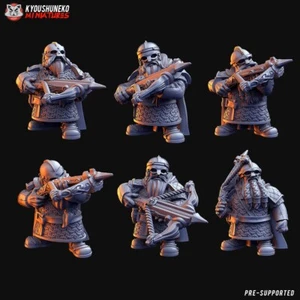 Dwarf Musketmen, Kyoushuneko, Wargames Fantasy Dwarven Army  - Picture 1 of 1