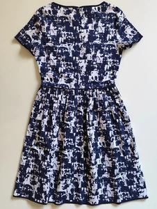 Oscar de la Renta Women's Dress Short Sleeve Fitted Zip Abstract Italy 8 - Picture 1 of 17