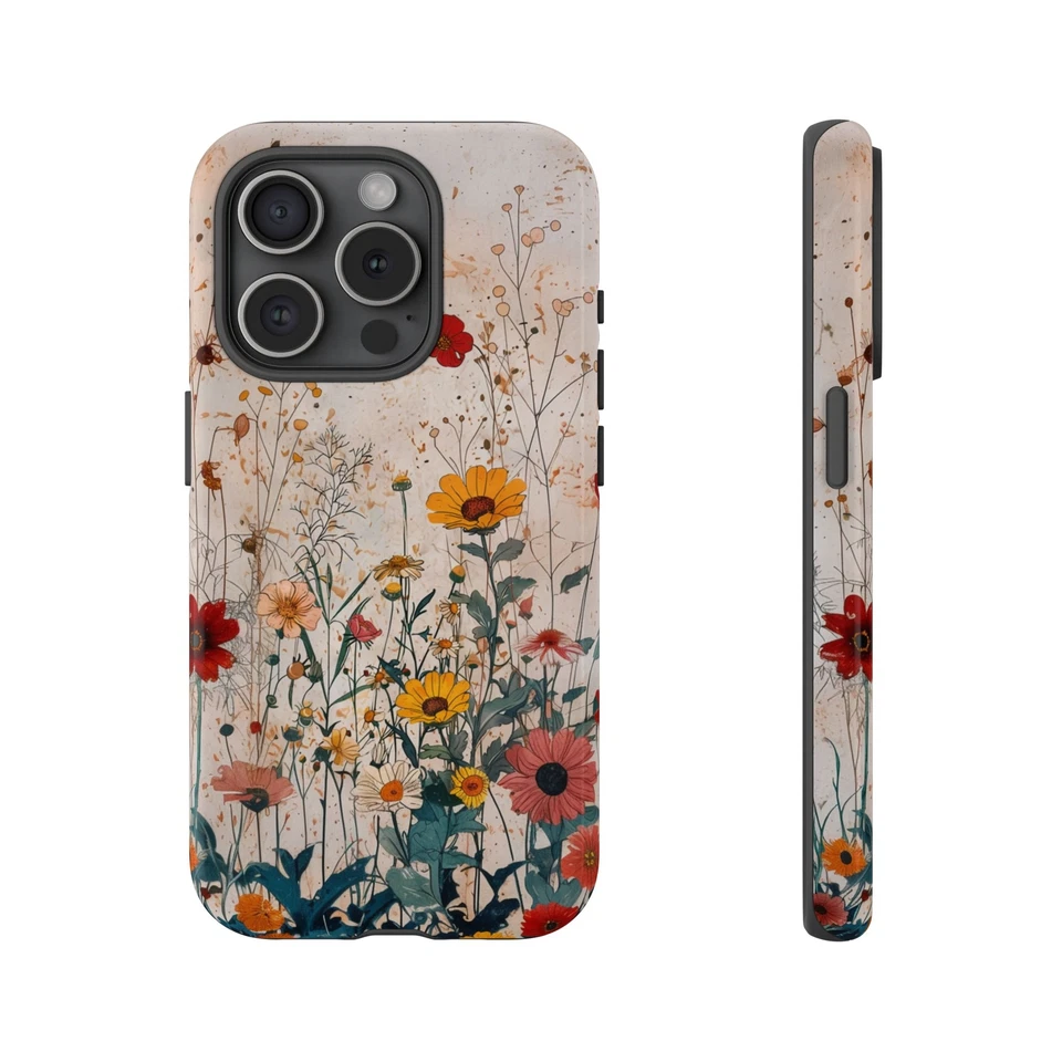 For iPhone / Galaxy / Pixel | Phone-Ink Case - Wildflower Floral Vines Bouquet - Image 1 of 1