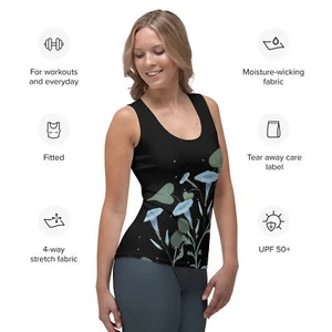 Top sin mangas floral Morning Glory con temas de sublimación corte y costura XS-XL - Imagen 1 de 6