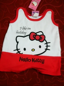 body neonato Hello Kitty bianco/rosso 9 mesi - Imagen 1 de 4