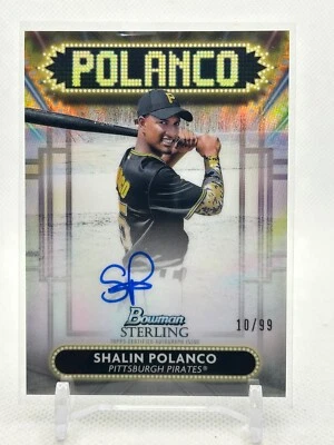 2022 BOWMAN STERLING SIGNAGE AUTO REFRACTOR SP /99 PIRATES SHALIN POLANCO - Image 1 of 2