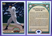 Ted Williams Boston Red Sox 1992 Upper Deck Heroes Highlights Insert Card #HI 10