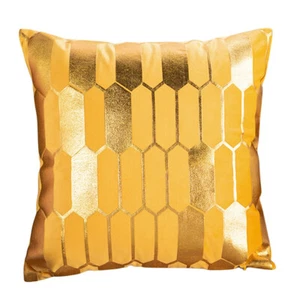 Gold Geometric Velvet Cushion Cover Home Sofa Office Car Throw Pillow Case 18'' - Picture 1 of 20