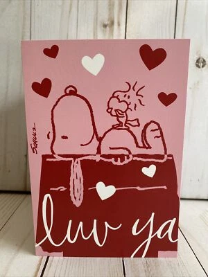 Snoopy + Woodstock Luv Ya Valentines Day Hard To Find Hallmark Count Blessings - Image 1 of 4