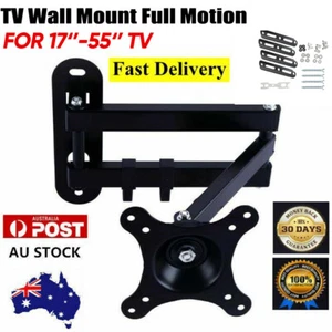 Full Motion TV Wall Bracket Mount Swivel Tilt 17 32 37 40 42 50 52 55 Inch LCD - Picture 1 of 12