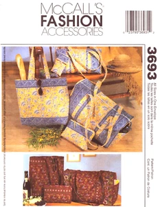 McCall's 3693-Fashion Accessories-Duffle Bag-Makeup Case-Tote Bag-Eyeglass Case - Picture 1 of 5