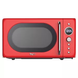 Total Chef Red 20 L Retro Microwave Oven 700W Quick Start 8 Pre Cooking Mode - Picture 1 of 7