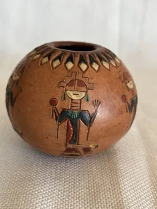 Navajo Pottery seed Pot/Medicine Bowl IW Signed W1 - Picture 1 of 11