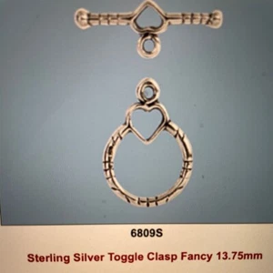 STERLING SILVER TOGGLE CLASP 13.75MM - Picture 1 of 1