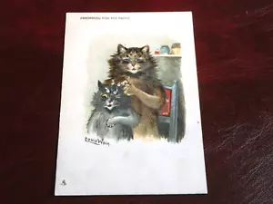 ORIGINAL LOUIS WAIN SIGNED CAT TUCK POSTCARD - PREPARING FOR THE PARTY, 1260. - Picture 1 of 2