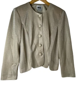 Vintage Haberdashery A Leslie Fay Company Woman’s Beige Blazer Petite SZ 12 - Picture 1 of 7