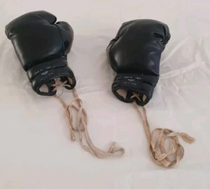 🔶️70s VINTAGE RETRO LACE UP BOXING FIGHTING VINYL GLOVES ALI TYSON SPINKS FURY - Bild 1 von 13