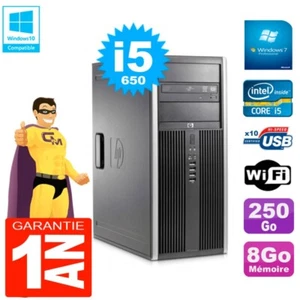 PC HP 8100 TOUR Core I5-650 RAM 8Go Disco 250Go Grabador DVD Wifi W7 - Imagen 1 de 1