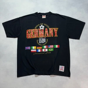 Vintage 1994 Germany World Cup Soccer Nutmeg T-Shirt Single Stitch Made in USA - Bild 1 von 11