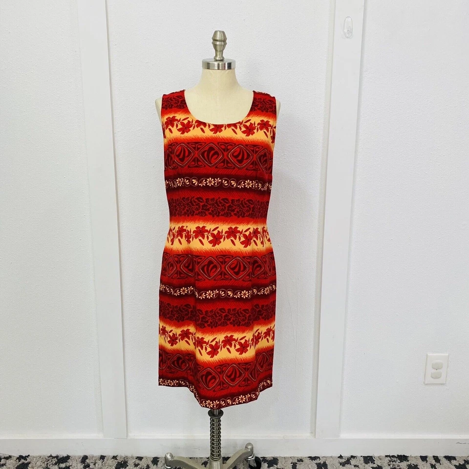 Vestido vaina para mujer Sag Harbour talla pequeña 10P rojo sin mangas estampado floral Foto 1 de 4