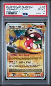2009 Pokemon Hippowdon Lv.X Rising Rivals Ultra Rare #107 PSA 6 EX MT - Picture 1 of 2
