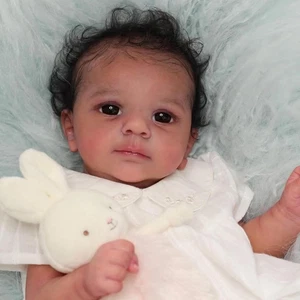 Muñecas bebé renacido niña negra - Muñeca recién nacida realista de 18 pulgadas muñecas recién nacidas africanas - Imagen 1 de 12