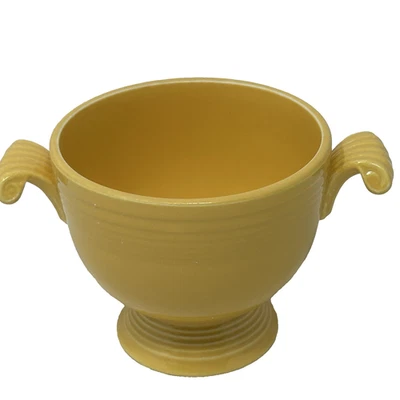 Manijas de desplazamiento de azucarero amarillo Fiestaware original de colección 1939-1951 falta tapa Foto 1 de 4