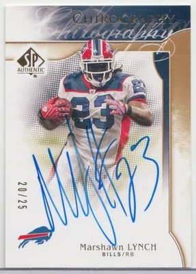 2009 SP AUTHENTIC MARSHAWN LYNCH CHIROGRAPHY GOLD AUTO AUTOGRAPH 20/25 #CH-ML - Image 1 of 2