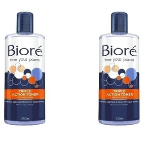 2 X Biore Triple Action Toner 250mL – With Witch Hazel & Salicylic Acid Oil-Free - Picture 1 of 2