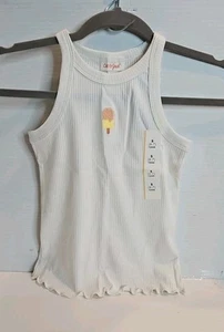 Cat & Jack Girls Size S (6-7) Off White Ribbed Tank Top - Picture 1 of 4