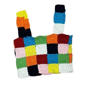 Camiseta sin mangas crochet recortada multicolor English Factory talla XS - Imagen 1 de 3