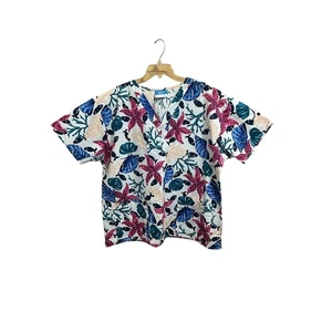 Crest Tropical Fish Short Sleeve Scrub Top Women’s Size 2XL - Picture 1 of 4