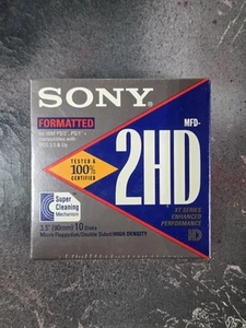 Sony 2HD IBM Formatted HD Diskettes 3.5" 1.44MB, 10MFD-2HD  - Picture 1 of 4