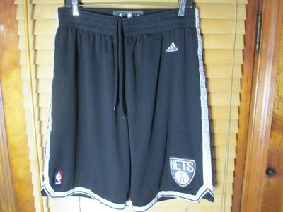 Brooklyn Nets Basketball Authentic NBA Adidas Men's XL Black Lined Gym Shorts - Image 1 of 4