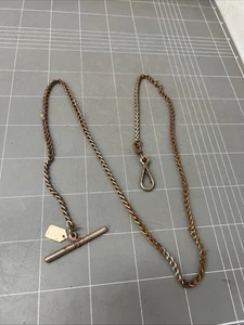 VINTAGE METAL FOB WATCH CHAIN RETRO CHROME PLATED STEEL - Picture 1 of 6