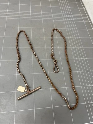 VINTAGE METAL FOB WATCH CHAIN RETRO CHROME PLATED STEEL - Image 1 of 4